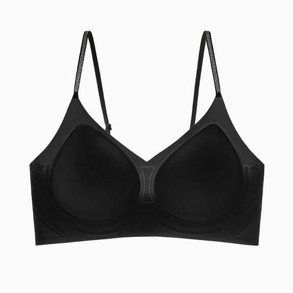 Ailaofu Wireless Bras for Women Deep V Neck No Underwire Push Up Bra Smoothing Full Coverage High Supports Bralette for Everyday