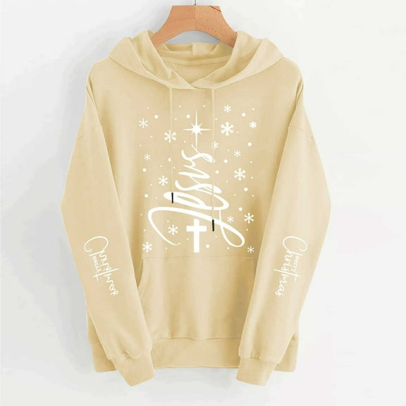 Ailaofu Women Long Sleeve Graphic Hoodies Outfit Sweatshirt for Women Vacation Christmas Hooded Fall Winter 2025 Trendy Y2K