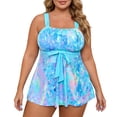 thumbnail image 1 of Ailaofu Women Plus Size Two Piece Tankini Swimsuits Flowy Bathing Suits Tummy Control Swimwear with Shorts, 1 of 4