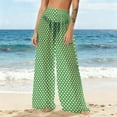 thumbnail image 1 of Ailaofu Women Sheer Mesh Pants See Through Bikini Bottom Swimsuit Cover up Wide Leg Beach Pants, 1 of 7