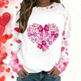 thumbnail image 1 of Ailaofu Women Valentine's Sweatshirt Love Heart Print Pullover Tops Casual Cute Valentines Gift Long Sleeve Sweatshirt, 1 of 7