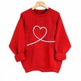 thumbnail image 1 of Ailaofu Women Valentine's Sweatshirt Love Heart Print Pullover Tops Loose Casual Cute Valentines Gift Long Sleeve Sweatshirt, 1 of 5