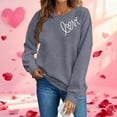 thumbnail image 1 of Ailaofu Women Valentine's Sweatshirt Love Heart Print Pullover Tops Loose Casual Cute Valentines Gift Long Sleeve Sweatshirt, 1 of 4