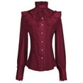 thumbnail image 1 of Ailaofu Women Victorian Blouse Gothic Shirts Vintage Lace Long Sleeve Ruffled Blouses with a Bow Button Down Shirt, 1 of 5