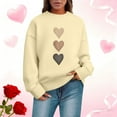 thumbnail image 1 of Ailaofu Women Y2k Valentines Oversized Knit Sweater Heart Print Long Sleeve Crew Neck Loose Pullover Tops Streetwear, 1 of 6