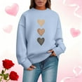 thumbnail image 1 of Ailaofu Women Y2k Valentines Oversized Knit Sweater Heart Print Long Sleeve Crew Neck Loose Pullover Tops Streetwear, 1 of 6