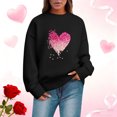 thumbnail image 1 of Ailaofu Women Y2k Valentines Oversized Knit Sweater Heart Print Long Sleeve Crew Neck Loose Pullover Tops Streetwear, 1 of 6