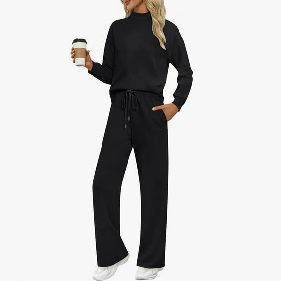 Ailaofu Women’s 2-Piece Oversized Sweatshirt and Jogger Sweatpants Tracksuit Set - Cozy Fall/Winter Casual Outfit with Pockets