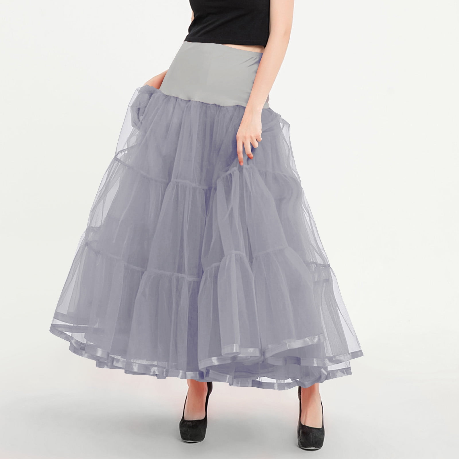 Ailaofu Women's Ankle-Length Petticoats, Plus Size Long Petticoats for