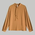 thumbnail image 1 of Ailaofu Women's Bow Tie Neck Long Sleeve Dressy Elegant Office Work Blouse Shirt Tops, 1 of 2