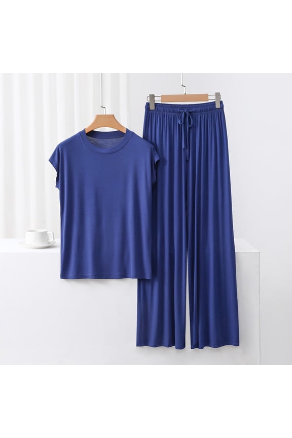 Women's Buttery Soft Modal Pajama Set - Breathable 2-Piece Lounge Sleepwear with Elastic Waist