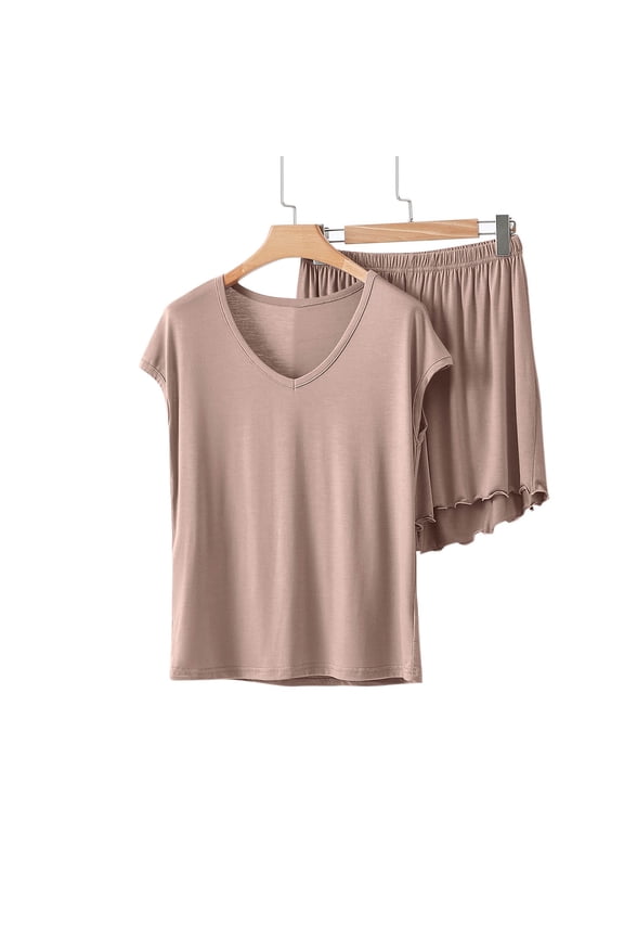 Women's Buttery Soft Modal Pajama Set - Breathable 2-Piece Lounge Sleepwear with Elastic Waist