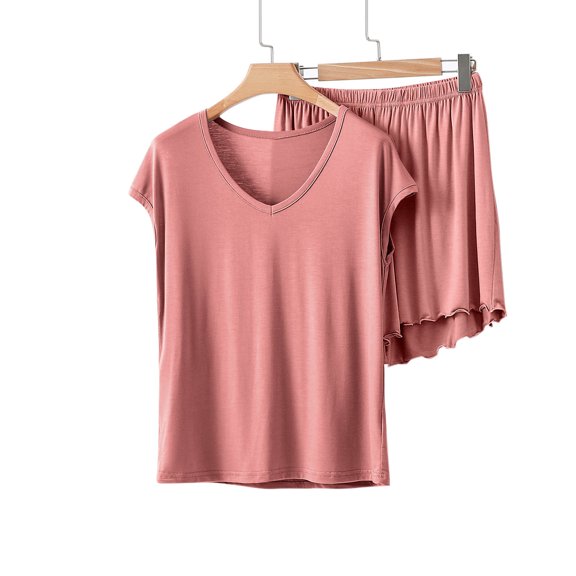 Ailaofu Women's Buttery Soft Modal Pajama Set - Breathable 2-Piece Lounge Sleepwear with Elastic Waist