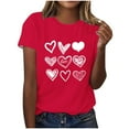 thumbnail image 1 of Ailaofu Women's Casual Heart Print T Shirts Summer Funny Short Sleeve Tops, 1 of 5