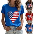 thumbnail image 1 of Ailaofu Women's Casual Short Sleeve T-Shirt Independence Day Print Crew Neck Top Comfortable Summer Everyday Shirt, 1 of 5