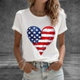 thumbnail image 1 of Ailaofu Women's Casual Short Sleeve T-Shirt Independence Day Print Crew Neck Top Comfortable Summer Everyday Shirt, 1 of 5