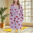 thumbnail image 1 of Ailaofu Women's Cute Pattern Flannel Robe Soft Warm Winter Plush Fleece Bathrobe Housecoats Nightgown with Pockets, 1 of 3