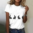 Ailaofu Women's Easter Shirts Easter Bunny Printed T Shirts Funny ...