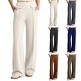 Ailaofu Women's Fall High Waist Straight Leg Dress Pants Wide Leg Work ...