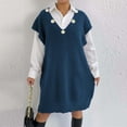 thumbnail image 1 of Ailaofu Women's Fall Sweater Vest Dress Winter Sweater 2025 Oversized, 1 of 7