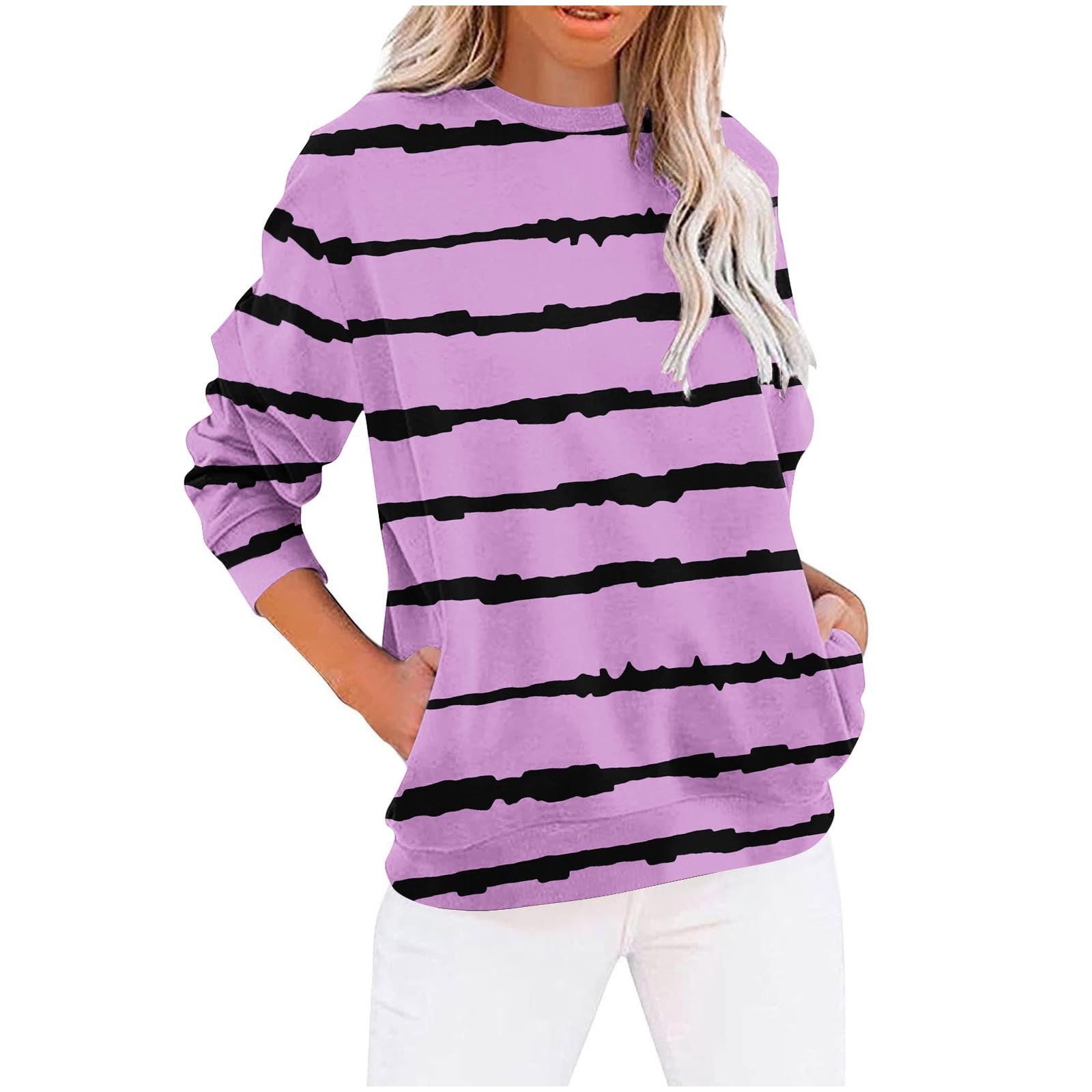 Ailaofu Women's Fall Winter T-Shirts Casual Long Sleeve Crewneck Tunic ...