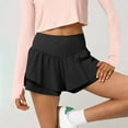 thumbnail image 1 of Ailaofu Women's Flowy Running Shorts High Waisted Double Ruffle Butterfly Athletic Shorts 2 in 1 Tennis Shorts, 1 of 7