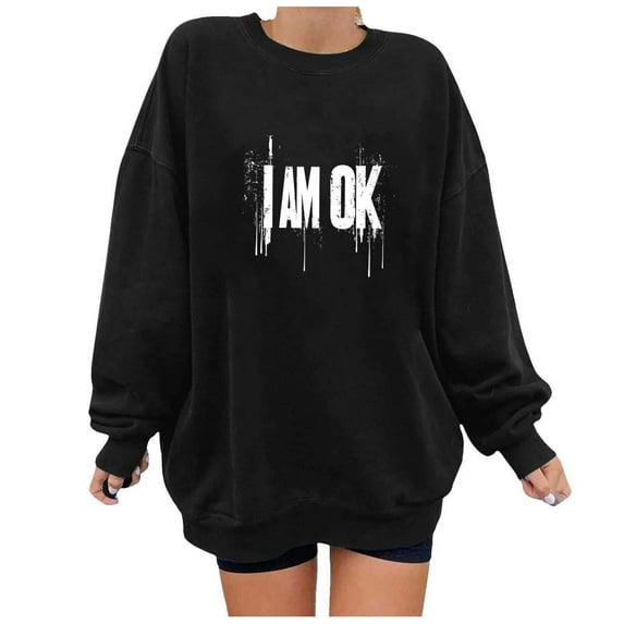 Ailaofu Women's Graphic Crewneck Sweatshirts Casual Loose Long Sleeve Pullover Tops