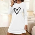 thumbnail image 1 of Ailaofu Women's Heart Print Short Sleeve Round Neck Sleepshirt Nightgown Sleep Dress, 1 of 5