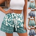 thumbnail image 1 of Ailaofu Women's High Waist Elastic Drawstring Wide Leg Shorts Fashion Summer Printed Casual Loose Beach Shorts, 1 of 5