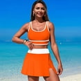thumbnail image 1 of Ailaofu Women's High Waisted Bikini Sets Tummy Control Swim Skirt Two Piece Swim Suit Tummy Control Color Block Bathing Suit, 1 of 5