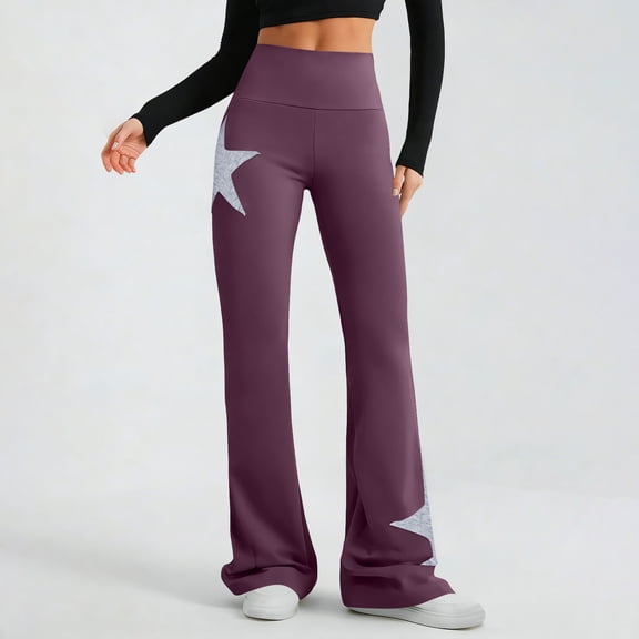 Ailaofu Women's High Waisted Bootcut Flare Leggings Workout Yoga Sweatpants Streetwear