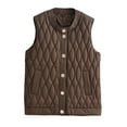 thumbnail image 1 of Ailaofu Women's Lightweight Quilted Puffer Vest Sleeveless Button Padded Gilet, 1 of 6