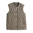thumbnail image 1 of Ailaofu Women's Lightweight Quilted Puffer Vest Sleeveless Button Padded Gilet, 1 of 7