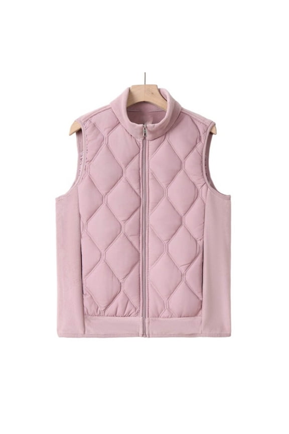 Women's Lightweight Quilted Puffer Vest Zip up Sleeveless Cropped Down Jacket Causal Winter Waistcoat Outerwear