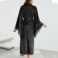 thumbnail image 1 of Ailaofu Women's Long Velvet Robe Soft Warm Bathrobe Red Black Winter Nightgown, 1 of 4