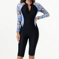 thumbnail image 1 of Ailaofu Women's Modest Swimming Suit Long Sleeve Zip Up Boyleg Swimsuit Surfing Bathing Suit Wetsuit, 1 of 7