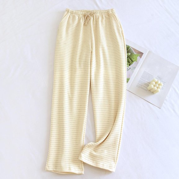 Ailaofu Women's Pajama Pants Elastic Band Loungewear Pj Sleep Pants Fall Basic Medium Waist Home