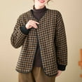 thumbnail image 1 of Ailaofu Women's Plus Size Houndstooth Open Front Long Sleeve Jacket Outerwear, 1 of 6