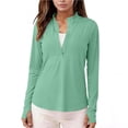 thumbnail image 1 of Ailaofu Women's Shirts Long Sleeve 1/4 Zip Sun Protection Quick Dry Workout Hiking Athletic Shirts Rash Guard, 1 of 7