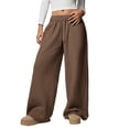 thumbnail image 1 of Ailaofu Women's Wide Leg Sweatpants Elastic High Waist Loose Sweat Pants Straight Leg Drawstring Trousers with Pockets, 1 of 7
