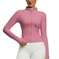 thumbnail image 1 of Ailaofu Women's Workout Jacket Lightweight Zip Up Yoga Jacket Cropped Athletic Slim Fit Tops, 1 of 2