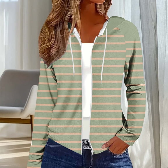 Ailaofu Women's Zip Up Hoodies Long Sleeve Sweatshirts Spring Outfits Casual Oversized Full Zip Hooded Jacket 2026 Fashion