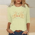 thumbnail image 1 of Ailaofu Womens 3/4 Sleeve Crew Neck T-Shirts Valentine's Day Spring Shirts Love Heart Printed Graphic Tees, 1 of 5