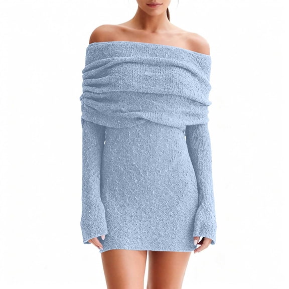 Ailaofu Womens Beach Swimsuit Cover Ups Summer Off The Shoulder Long Bell Sleeve Sheer Mini Dress