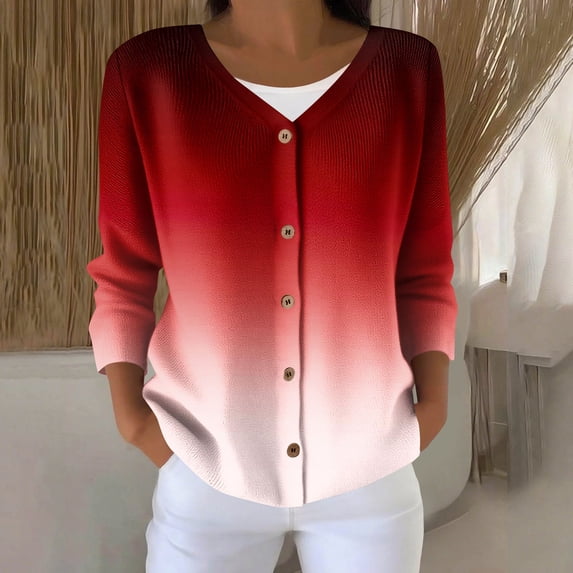 Ailaofu Womens Cardigan Sweaters Lightweight Button Up Oversized Cardigan Sweater V Neck Knit Fall Cardigans for Women