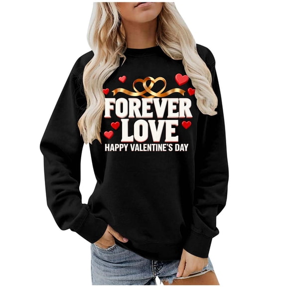 Ailaofu Womens Casual Crewneck Sweatshirt Long Sleeve Tops Cute Pullover Loose Fit