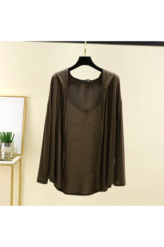 Womens Casual Lightweight Long Sleeve Cardigan Soft Drape Open Front Fall Dusters