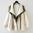 thumbnail image 1 of Ailaofu Womens Cropped Jacket Contrast Collar Utility Coat Cargo Jacket Barn Jacket Outwear, 1 of 7
