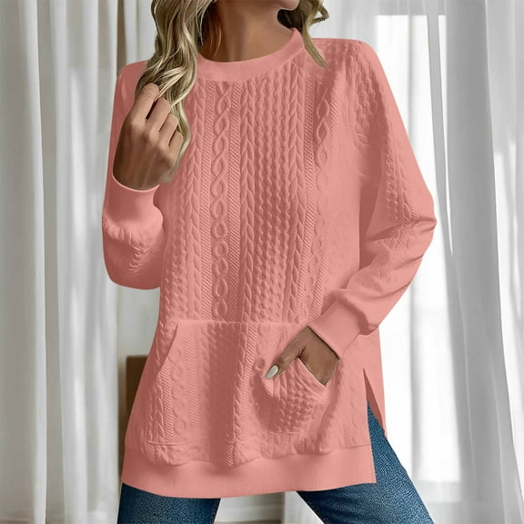 Ailaofu Womens Fall Sweaters Dressy Casual Pullover Tops Puff Long Sleeve Cable Knit Business Jumper Shirt Blouse