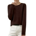 thumbnail image 1 of Ailaofu Womens Fall Sweaters Wool Blend Lightweight Long Sleeve Basic Crew Neck Pullover Sweater Tops Dressy Casual, 1 of 6